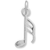 Image of 32nd Music Note Charm 925 Sterling Silver