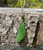 50mm Natural Untreated Nephrite Jade Feather Pendant Necklace w/ Cord