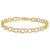 Image of 7" 5mm 10K Yellow Gold Triple Link Charm Bracelet