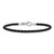 7" Sterling Silver Reflections Black Leather Bead Bracelet QRS983-7