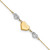 Image of 9" + 1" 14K Yellow & White Gold Shiny-Cut Puffed Hearts MOM Anklet