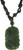 Image of Adjustable Natural Carved Green Nephrite Jade w/ Lotus Flower & Fish Motif On Silk Cord Necklace