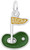 Image of Augusta Golf Green Charm w/ Green & Orange Enamel (Choose Metal) by Rembrandt