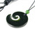 Image of Australian Black Natural Nephrite Jade Koru Fern Spiral Pendant