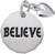 Believe Tag w/ Heart Charm (Choose Metal) by Rembrandt