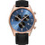 Bering Time - Classic - Mens Pink & Black Leather Chronograph Watch with Blue Dial 10542-567
