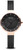 Image of Bering Time Watch - Solar Ladies Pink Case and Black Mesh Band 14631-166