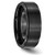 Image of Black Ceramic Ridged Edge 8mm Brushed and Polished Band Ring