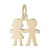 Boy & Girl Holding Hands Charm (Choose Metal) by Rembrandt