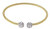 Image of Charles Garnier - "Penny" - 3mm Yellow & Rhodium Plated Sterling Silver Cuff Bracelet w/ Round CZs