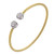 Image of Charles Garnier - "Penny" - 3mm Yellow & Rhodium Plated Sterling Silver Cuff Bracelet w/ Round CZs