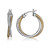 Charles Garnier - 25mm Rhodium & Gold Plated Sterling Silver Round Double Hoop Earrings w/ CZs