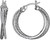 Image of Charles Garnier - 25mm Rhodium Plated Sterling Silver Round Double Hoop Earrings w/ CZs