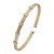 Image of Charles Garnier Gold-Plated Sterling Silver Double 2mm Mesh Cuff Bracelet with 5 CZ Stations