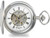 Image of Charles Hubert Stainless w/ Oval Engraving Area Skeleton Pocket Watch XWA6111