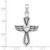 Image of Cremation Jewelry - Rhodium-plated Sterling Silver Antiqued Cross w/ Heart Ash Holder Pendant