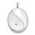 Cremation Jewelry - Rhodium-plated Sterling Silver Diamond Star Ash Holder Oval Locket Pendant