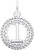 Image of Cutout Number 1 w/ Wavy Frame Charm (Choose Metal) by Rembrandt