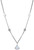 ELLE 16" + 3" Rhodium Plated Sterling Silver Necklace w/ Created Opal Pendant & CZs