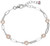 ELLE 6.5" + 1.25" Rhodium & Rose Gold-Plated Sterling Silver Paperclip Chain Bracelet w/ CZ Stations