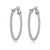 Image of ELLE Jewelry - 30 x 20mm Rhodium Plated Sterling Silver Inside Out CZ Hoop Earrings