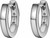 Image of ELLE Jewelry - Rhodium Plated Sterling Silver Huggie Hoop Earrings