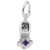 Image of February Babyshoe w/ Synthetic Crystal Charm (Choose Metal) by Rembrandt