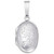 Oval with Flower Design Locket Charm - 8601-Silver-Locket-Closed-RC_REV