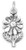 Flower with Stem/Leaves Charm 925 Sterling Silver