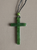 Natural Untreated Nephrite Jade Cross Pendant Necklace w/ Cord