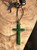 Natural Untreated Nephrite Jade Cross Pendant Necklace w/ Cord