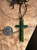 Natural Untreated Nephrite Jade Cross Pendant Necklace w/ Cord