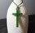 Natural Untreated Nephrite Jade Cross Pendant Necklace w/ Cord