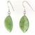27mm Natural Untreated Nephrite Jade Dainty Curled Leaf Earrings