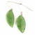 27mm Natural Untreated Nephrite Jade Dainty Curled Leaf Earrings