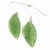 Genuine Natural Nephrite Jade Dainty Curled Leaf Earrings