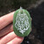 1.75" Natural Untreated Nephrite Jade Etched Wolf Keychain