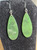 15mm Natural Untreated Nephrite Jade Long Raindrop Earrings 2800