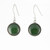 Genuine Natural Nephrite Jade Round Dangle Earrings