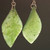 17mm Natural Untreated Nephrite Jade Twisted Leaf Earrings