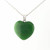 Natural Untreated Nephrite Jade Heart Pendant with Sterling Silver Bail