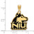 Gold Plated 925 Silver Northern Illinois University Large Enamel Pendant LogoArt