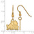 Image of Gold Plated 925 Silver Texas Christian University Sm Dangle Earrings by LogoArt