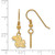 Image of Gold Plated 925 Silver University of Kansas XSmall Earrings LogoArt GP006UKS