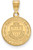 Gold Plated 925 Silver University of Pittsburgh Medium Crest Pendant by LogoArt