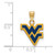 Image of Gold Plated 925 Silver West Virginia University Sm Enamel Pendant by LogoArt