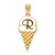 Image of Gold Plated Sterling Silver & Enamel Ice Cream Cone Pendant w/ Initial