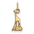 Gold Plated Sterling Silver Alpha Epsilon Phi X-Small Pendant LogoArt (GP034AEP)