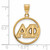 Image of Gold Plated Sterling Silver Alpha Phi Small Circle Pendant by LogoArt (GP011APH)