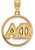 Image of Gold Plated Sterling Silver Alpha Phi Small Circle Pendant by LogoArt (GP011APH)